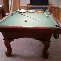 Pool Table, Bench and Cue Rack