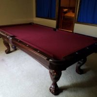 Burgundy Felt Pool Table